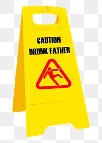 Caution sign png illustration, transparent background. Free public domain CC0 image.