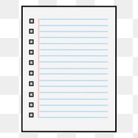 Ruled paper png illustration, transparent background. Free public domain CC0 image.