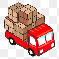 Red truck png illustration, transparent background. Free public domain CC0 image.