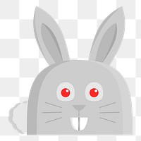 Rabbit face cartoon png illustration, transparent background. Free public domain CC0 image.