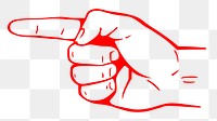 Finger pointing png illustration, transparent background. Free public domain CC0 image.