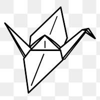 Paper crane png illustration, transparent background. Free public domain CC0 image.