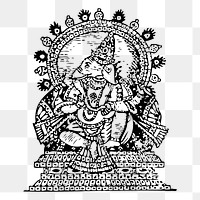 Ganesha god png  illustration, transparent background. Free public domain CC0 image.