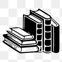 Book stack png  illustration, transparent background. Free public domain CC0 image.