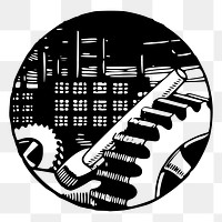 Factory etching png illustration, transparent background. 