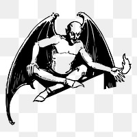 Winged devil png  illustration, transparent background. Free public domain CC0 image.