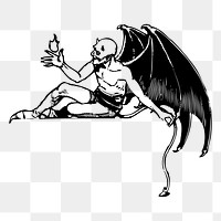 Winged devil png  illustration, transparent background. Free public domain CC0 image.