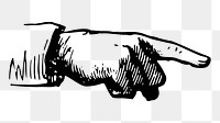 Hand pointing png illustration, transparent background. Free public domain CC0 image.