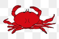 Crab png illustration, transparent background. Free public domain CC0 image.