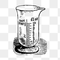 Measuring cup png illustration, transparent background. 