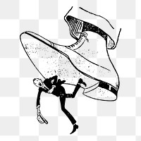Stepping on png  illustration, transparent background. Free public domain CC0 image.