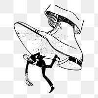 Stepping on png illustration, transparent background. 