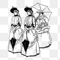 Victorian ladies png  illustration, transparent background. Free public domain CC0 image.