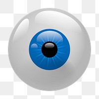 Blue eyeball png illustration, transparent background. Free public domain CC0 image.