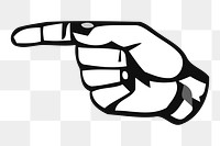 Hand pointing png illustration, transparent background. Free public domain CC0 image.