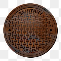 Manhole cover png illustration, transparent background. Free public domain CC0 image.