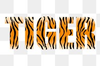 Tiger word png illustration, transparent background. Free public domain CC0 image.