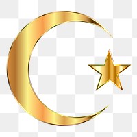 Star crescent png illustration, transparent background. Free public domain CC0 image.