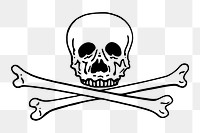 Skull crossbones png illustration, transparent background. Free public domain CC0 image.