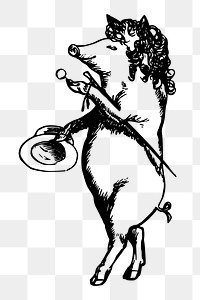 Anthropomorphic pig png  illustration, transparent background. Free public domain CC0 image.