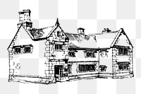 Old cottage house png illustration, transparent background. Free public domain CC0 image.