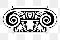 Ionic column png illustration, transparent background. Free public domain CC0 image.