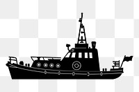 Military ship png illustration, transparent background. Free public domain CC0 image.