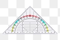 Triangle ruler png illustration, transparent background. Free public domain CC0 image.