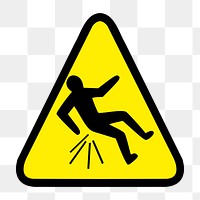 Slippery sign png illustration, transparent background. Free public domain CC0 image.