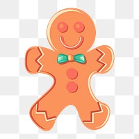 Ginger bread png sticker, transparent background. Free public domain CC0 image.