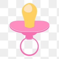 Pink pacifier png illustration, transparent background. Free public domain CC0 image.