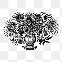 Flowers in vase png sticker, transparent background. Free public domain CC0 image.