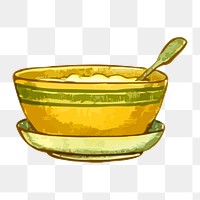 Soup bowl png illustration, transparent background. Free public domain CC0 image.