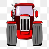 Red tractor png sticker illustration, transparent background. Free public domain CC0 image.