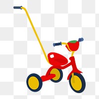 Child's tricycle png illustration, transparent background. Free public domain CC0 image.