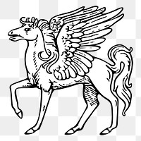 Pegasus png sticker, transparent background. Free public domain CC0 image.