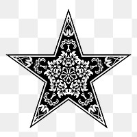 Decorative star png  illustration, transparent background. Free public domain CC0 image.