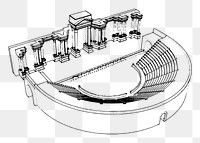 Amphitheater png  illustration, transparent background. Free public domain CC0 image.