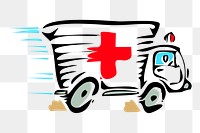 Ambulance png sticker, transparent background. Free public domain CC0 image.