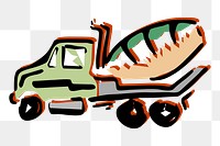 Cement truck png illustration, transparent background. Free public domain CC0 image.