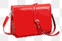 Red purse png sticker, transparent background. Free public domain CC0 image.