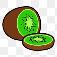 Half kiwi fruit png sticker, transparent background. Free public domain CC0 image.