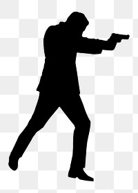Shooting silhouette png illustration, transparent background. 