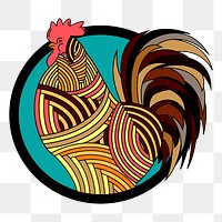 Rooster png sticker, transparent background. Free public domain CC0 image.