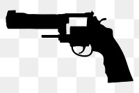 Gun silhouette png illustration, transparent background. Free public domain CC0 image.