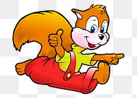 Cartoon squirrel png illustration, transparent background. 