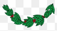 Holly leaves png illustration, transparent background. Free public domain CC0 image.