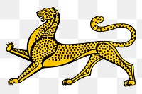Golden leopard png illustration, transparent background. Free public domain CC0 image.