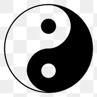 Yin-yang symbol png illustration, transparent background. Free public domain CC0 image.