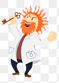 Mad scientist png illustration, transparent background. Free public domain CC0 image.